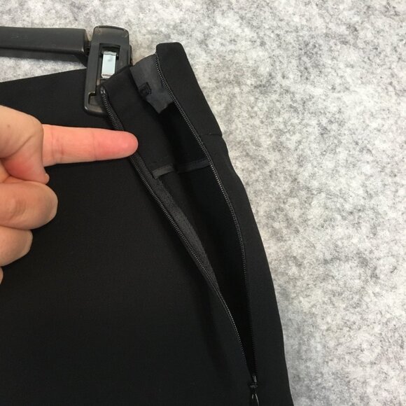 Talbots Dress Pants 18 High Rise Straight Wide Leg Solid Black Side Zip Career - Picture 10 of 15